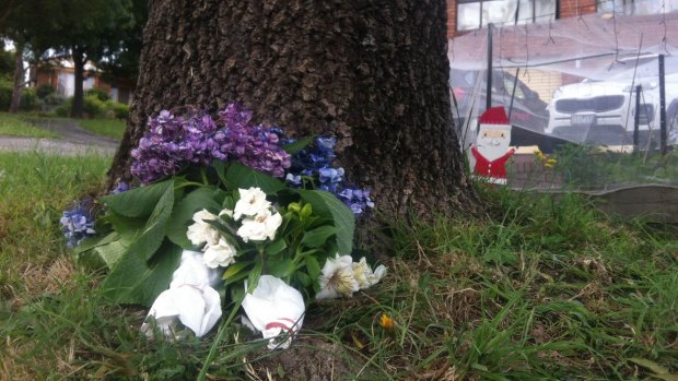 Flowers were laid outside the Doncaster home where a balcony collapsed on the weekend.