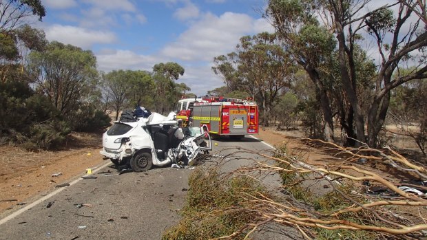 The scene of a fatal crash in Jennapullin on the Labor Day long weekend, which claimed a Mosman Park man's life.