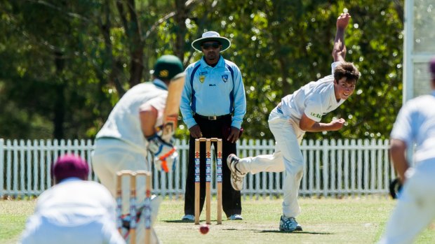 Wests/UC bowler Sam Skelly took 3-52 on the first day of the Douglas Cup final against Weston Creek Molonglo on Saturday.