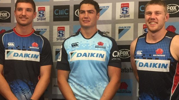 Senior figure: Rob Simmons, centre, is aiming to have a major impact with the Waratahs. 
