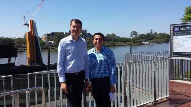 Lord Mayor Graham Quirk and Cr Peter Matic at the new Milton terminal.