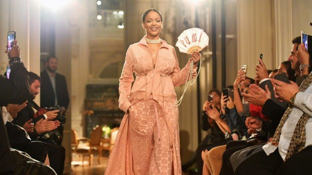 Rihanna on the runway for her Fenty x Puma collection.