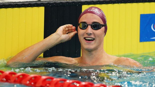 Victory is sweet: Cameron McEvoy celebrates after winning the 100-metre freestyle final at the Australian swimming championships.