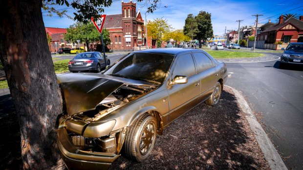The gold car in North Fitzroy.