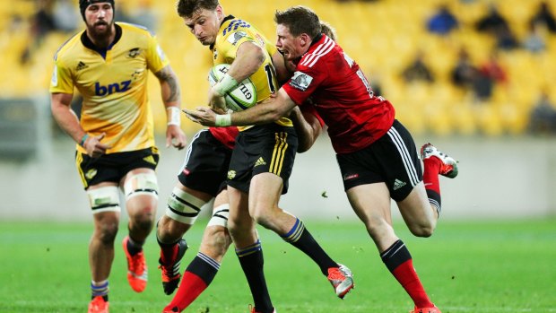 Mixed night: Beauden Barrett thrilled on the night, but left the field with a knee injury.