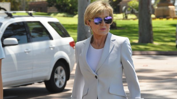 Acting Prime Minister Julie Bishop, pictured on Tuesday, warned that a misstep in nuclear negotiations with Iran and Israel could undermine efforts to disarm North Korea.  