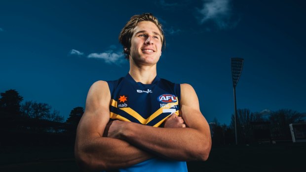 Sam Fisher dreams of playing in the National AFL, following in his grandfather's footsteps.