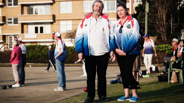 Waverley Bowling Club's president Patrick Fitzsimons and Sharon Mcfee.