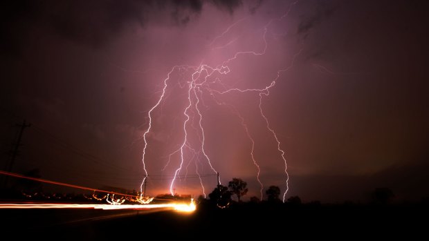 Lightning strikes in Sydney's west.