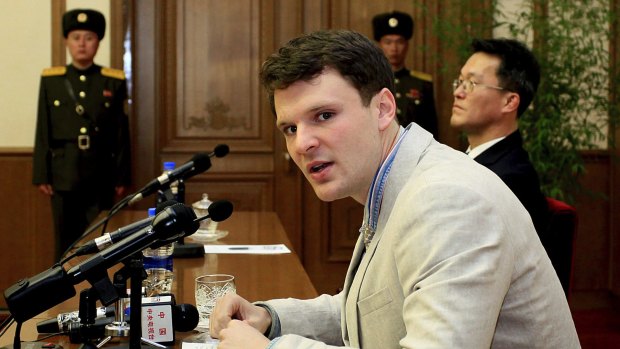 Otto Warmbier speaks at his trial in February 2016.