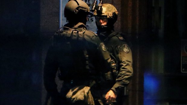 NSW Tactical Operations officers at the scene of the siege.