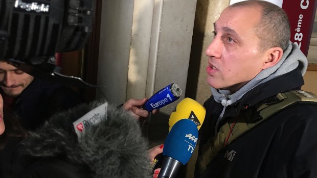 Chief suspect Vjeran Tomic arrives at his trial in Paris this week. 