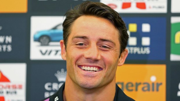 Field goal: Halfback Cooper Cronk helped sealed the game for the Melbourne Storm in their 21-14 victory over the New Zealand Warriors in Auckland.