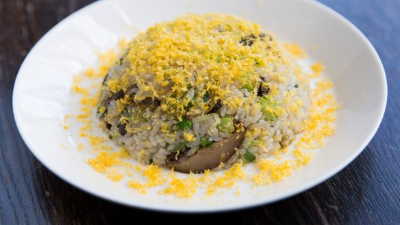 Extra special: Fried rice is topped with grated preserved egg yolk.