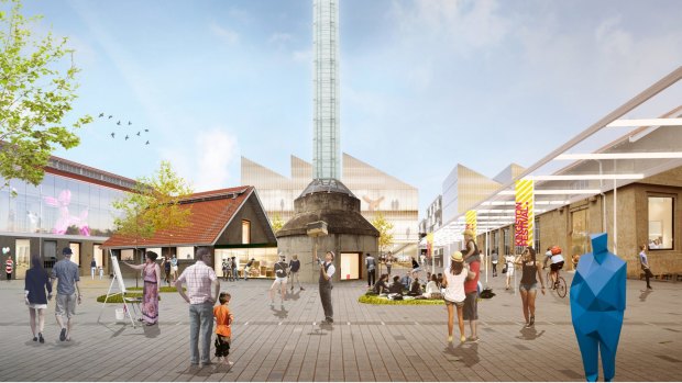 An artist's impression of the Kingston Arts Precinct taking in the Canberra Glassworks proposed in the ACT government's feasibility study for the site.