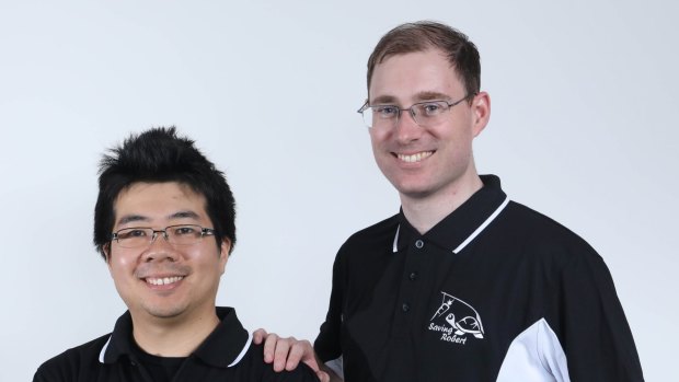 Stanley Lam (left) and Mark Whitty from UNSW's robotics team.