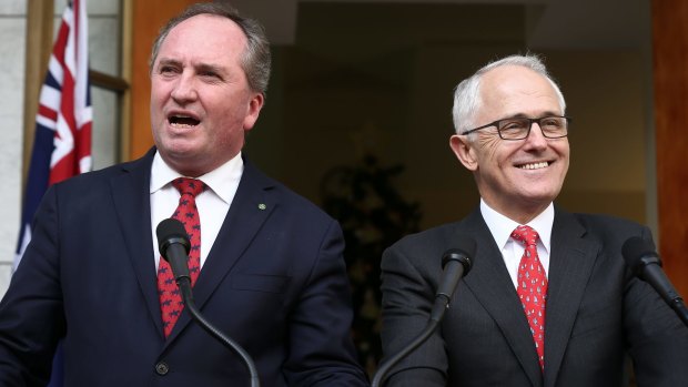 Deputy Prime Minister Barnaby Joyce, pictured with Malcolm Turnbull, says he's not bothered about missing out on a gig as Acting Prime Minister. 