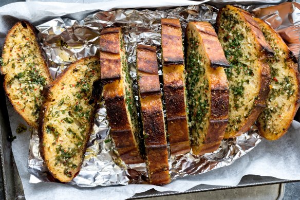 Three Blue Ducks' 'doozy' garlic bread recipe.