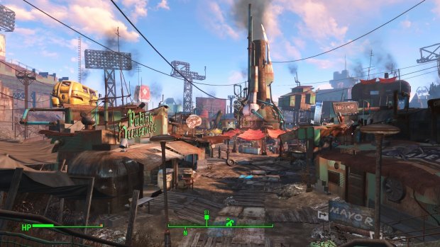 Fenway Park has been transformed into Diamond City, one of the game's main hubs.