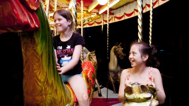 Vintage fun: Highlights of the exhibition include a century-old carousel. 