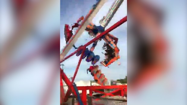 Victims were hurled from the Fire Ball ride at 7.20pm. One man was killed on impact.