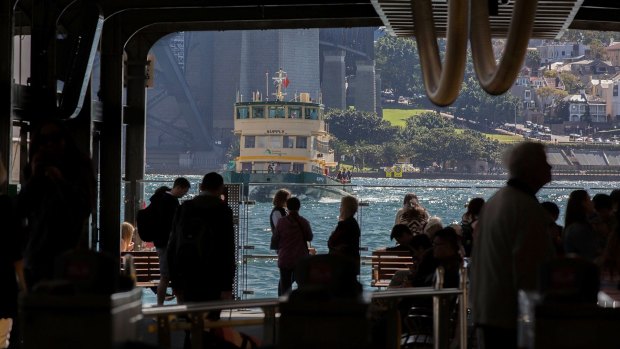About 80 ferry trips occur during the morning peak hour on week days at Circular Quay.