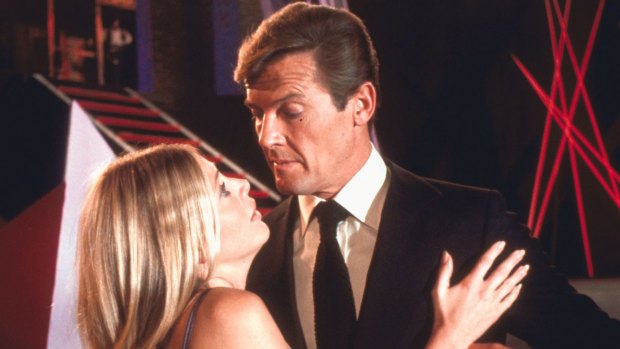 Roger Moore as Bond with Britt Ekland in ''The Man With the Golden Gun''.