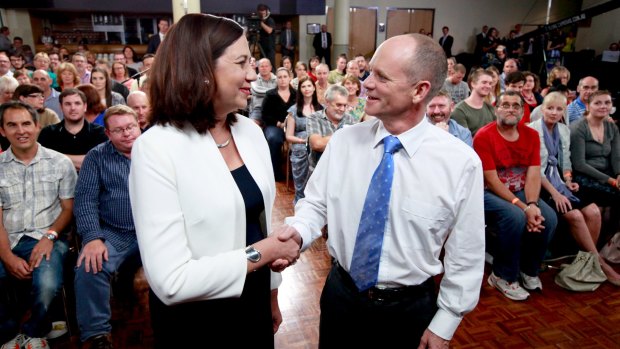 Premier Campbell Newman debates Opposition leader Annastascia Palaszczuk at the The People's Forum in Brisbane.