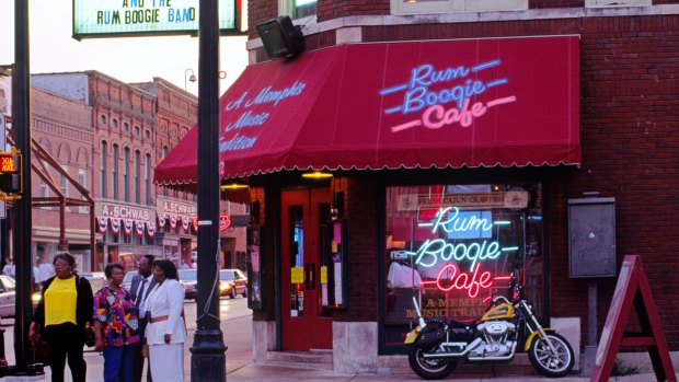 Famous shop: The Schwab department store behind the Rum Boogie Cafe in Beale Street, Memphis.