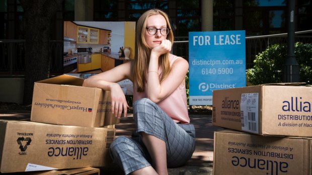 Student Jessica Neal is struggling to find a place to live because of an influx of people looking as well. Photo: Dion Georgopoulos