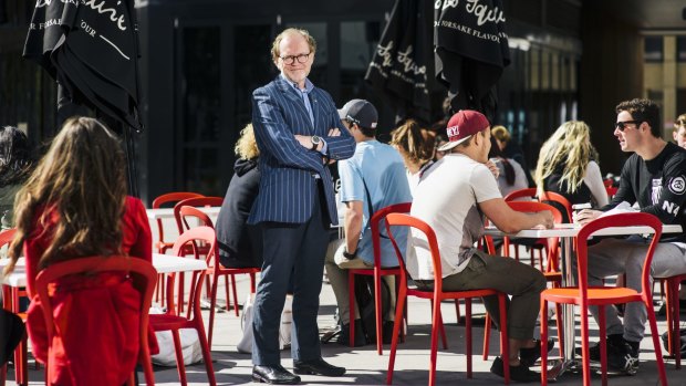 University of Canberra Vice Chancellor Stephen Parker outside at the UC's new cafe and bar area. 