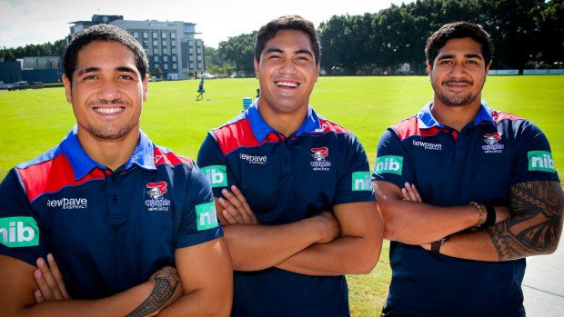 Stayed with the Knights: Sione, Pat and Chanel Mata'utia backed out of a deal with the Bulldogs.