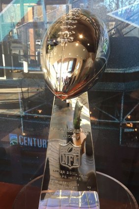 The Seattle Seahawks' Superbowl trophy.