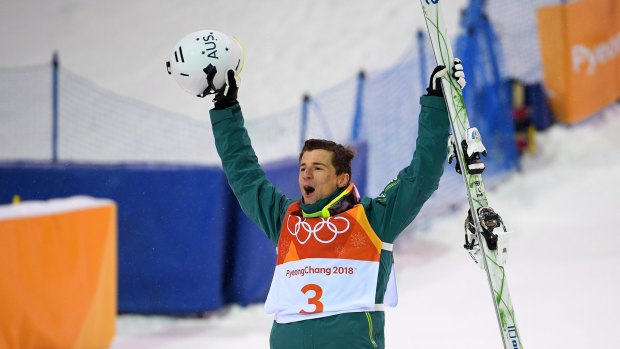 Living the dream: Matt Graham celebrates after winning the silver medal.