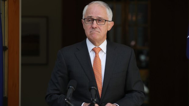 Stranded: Prime Minister Malcom Turnbull after the High Court ruled Barnaby Joyce to be ineligible to be elected.