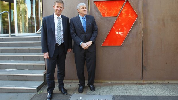 Seven West Media chief executive Tim Worner (left) and chairman Kerry Stokes, are steering the network through tough times for free-to-air television. 