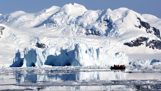 Cruising among the giant icebergs of Neko Harbour.