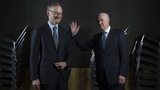 RBA governor Glenn Stevens (right) bid farewell with unusually blunt advice. Can we expect more, and more forceful recommendations from successor Philip Lowe (left)?