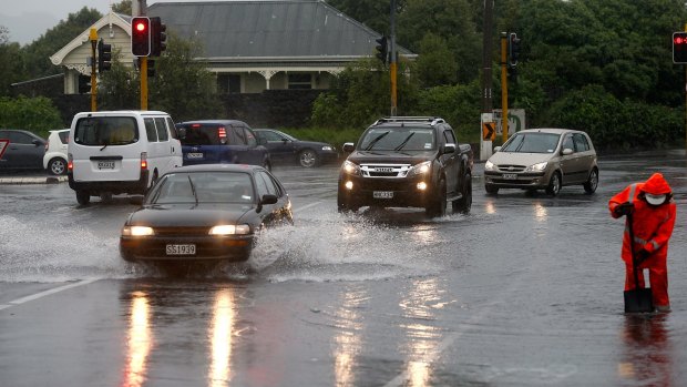 Auckland's roads were gridlocked as locals stocked up on supplies or headed off before the storm hit.