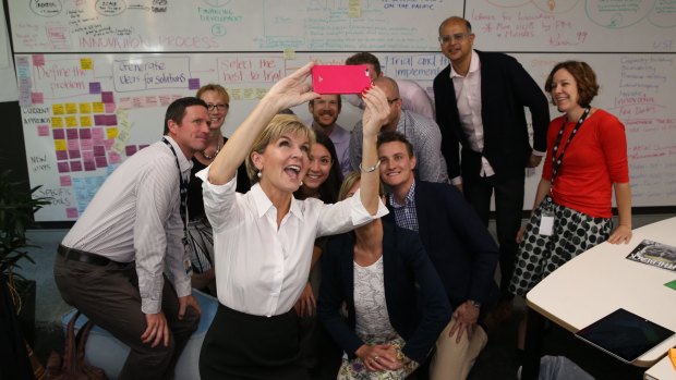 Foreign Affairs Minister Julie Bishop with InnovationXchange staff.