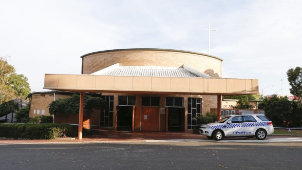 Police at St Mary's Catholic Church in Dandenong.