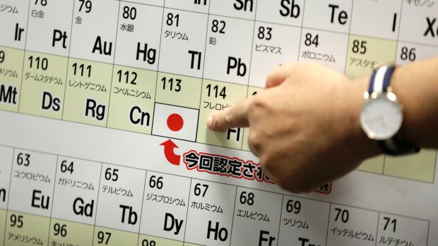 Nihonium, symbol Nh, for element 113 was discovered in Japan. It's the first element to be discovered in an Asian country. 