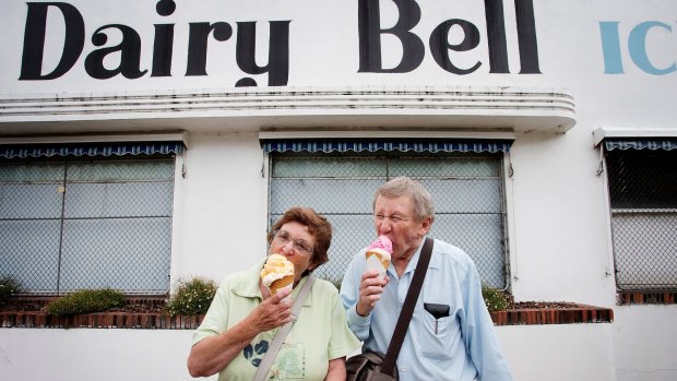 Forty licks: Long-time customers Lorraine and Graham Browne will be among those relieved to hear the ice cream maker has been saved.