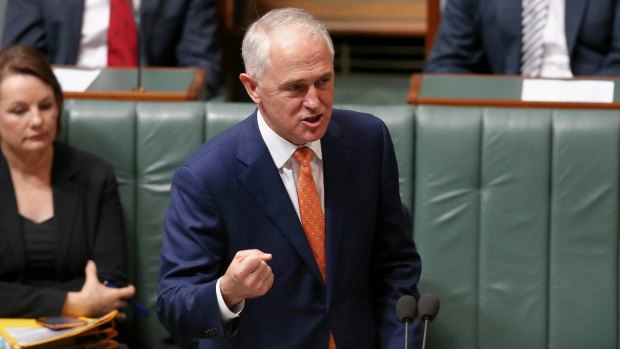 Prime Minister Malcolm Turnbull in Parliament.