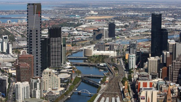 Melbourne CBD, right, and Southbank, left, which has one of the lowest vacancy rates in the country.