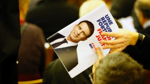 A campaign brochure for former French prime minister and left-wing candidate Manuel Valls.