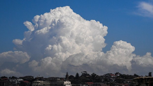 Clouds build over Sydney as parts of NSW are on a severe weather warning. 