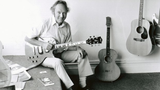 Bill May pictured in the 1980s at the Canterbury factory of Maton Guitars, the company he founded in 1946.