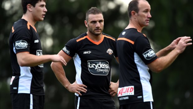 Messy situation: Robbie Farah at Wests Tigers training.