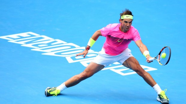 Warming up nicely: Rafael Nadal in action during last year's Australian Open.